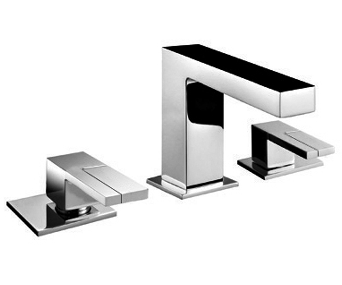 5304S  Смеситель для раковины на 3 отверстиявылет 13,5 см без ручек ограничитель потока воды до 5 л/мин при 3 бар картридж керамический 90° подводка с донным клапаном (a) ручки 5346/5347 заказываются отдельно см раздел ''Ручки''  Fantini Rubinetti AR/38