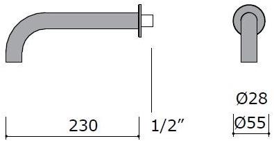 MINA Смеситель для умывальника из нержавеющей стали настенный с аэратором Stiriana 6162-6000 - Вид №2