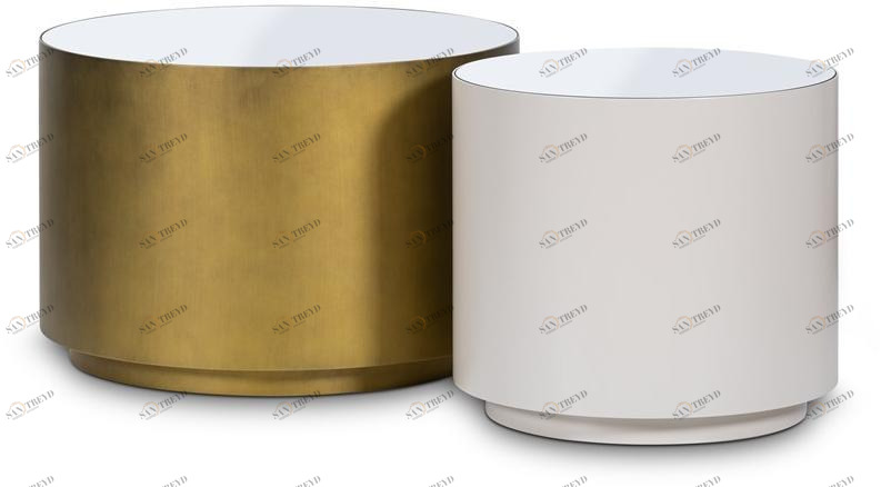 Stylish Club Низкий лакированный журнальный столик для гостиной Drum Scf.d04