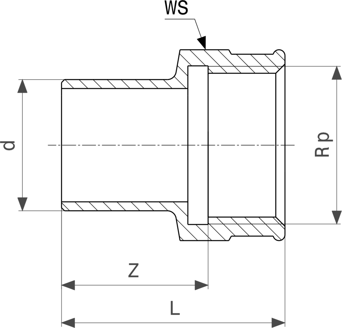 132 873 Модель 94246G Трубопроводные системы  Фитинги для пайки  Переходники/​переходные угольники Santreyd  - Вид №3