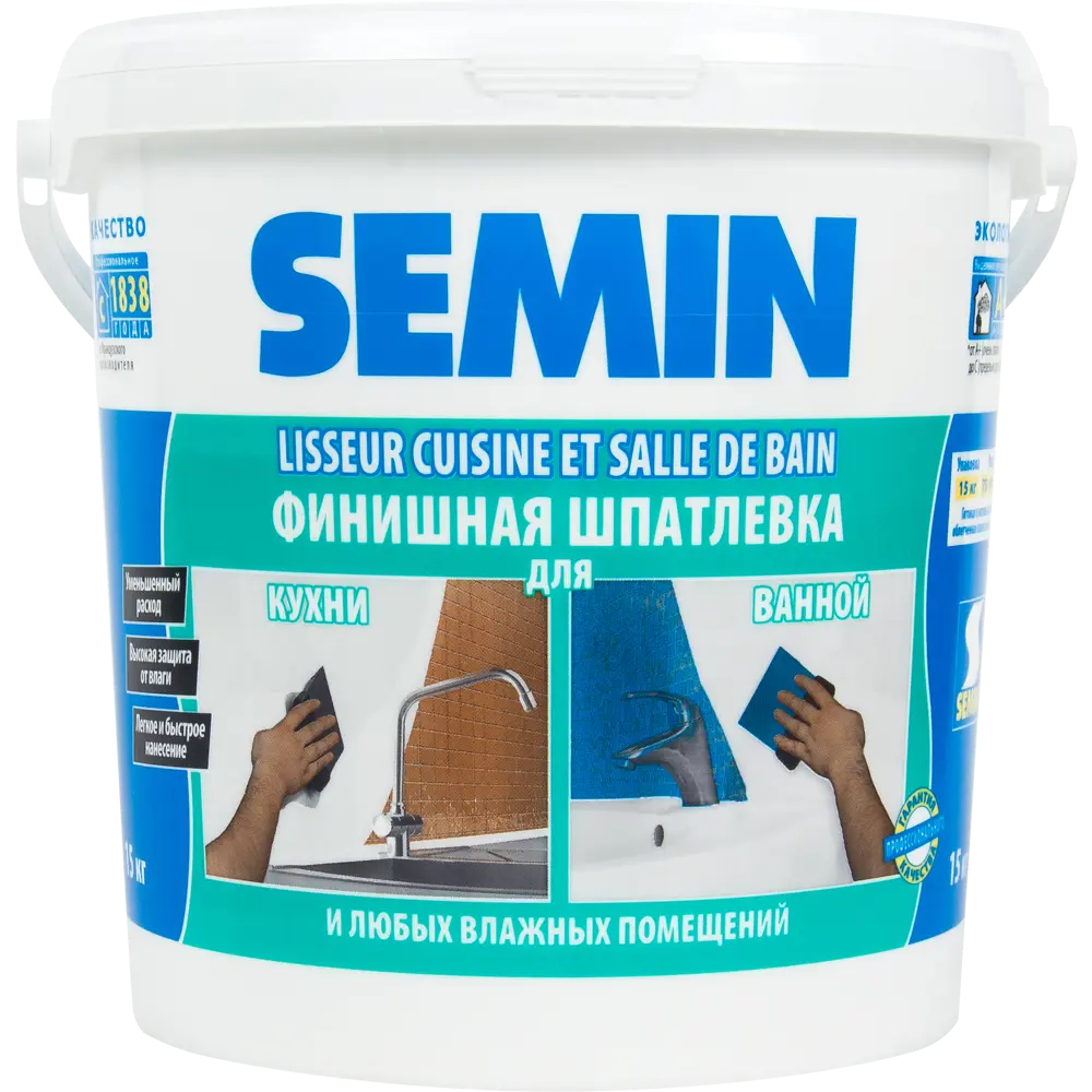Шпаклёвка влагостойкая Semin 15 кг 14247725 STLM-2022505 