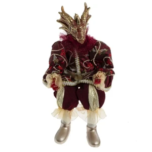 Фигурка новогодняя Дракон 40 см цвет бордовый