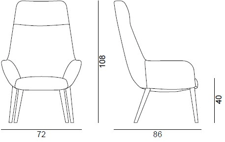 Quadrifoglio Кресло из ткани с подлокотниками и подголовником City sun-id-1400019 - Вид №3