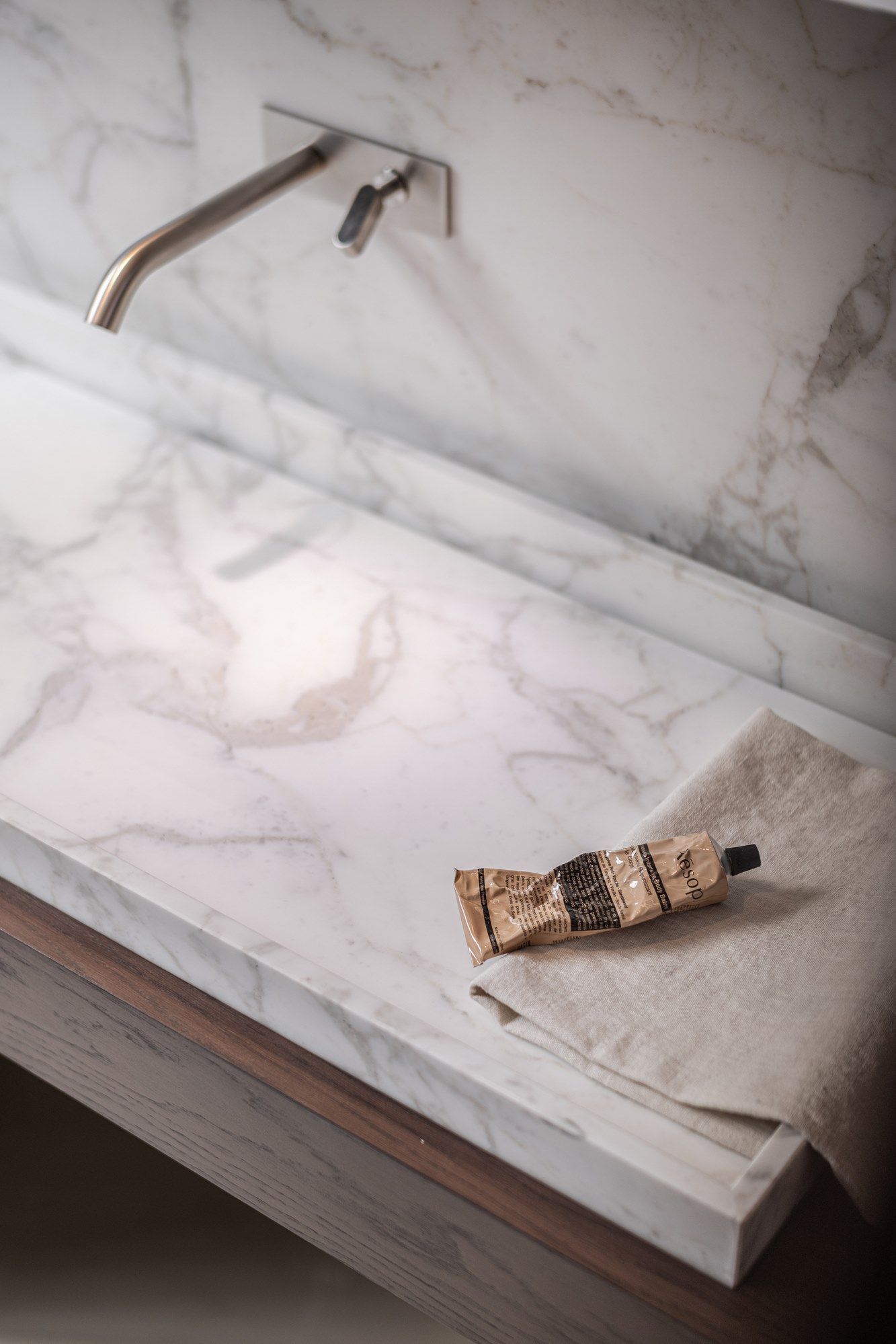 Мраморная прямоугольная раковина с полукругом Agape 004 ARCH-00018945 - Вид №1