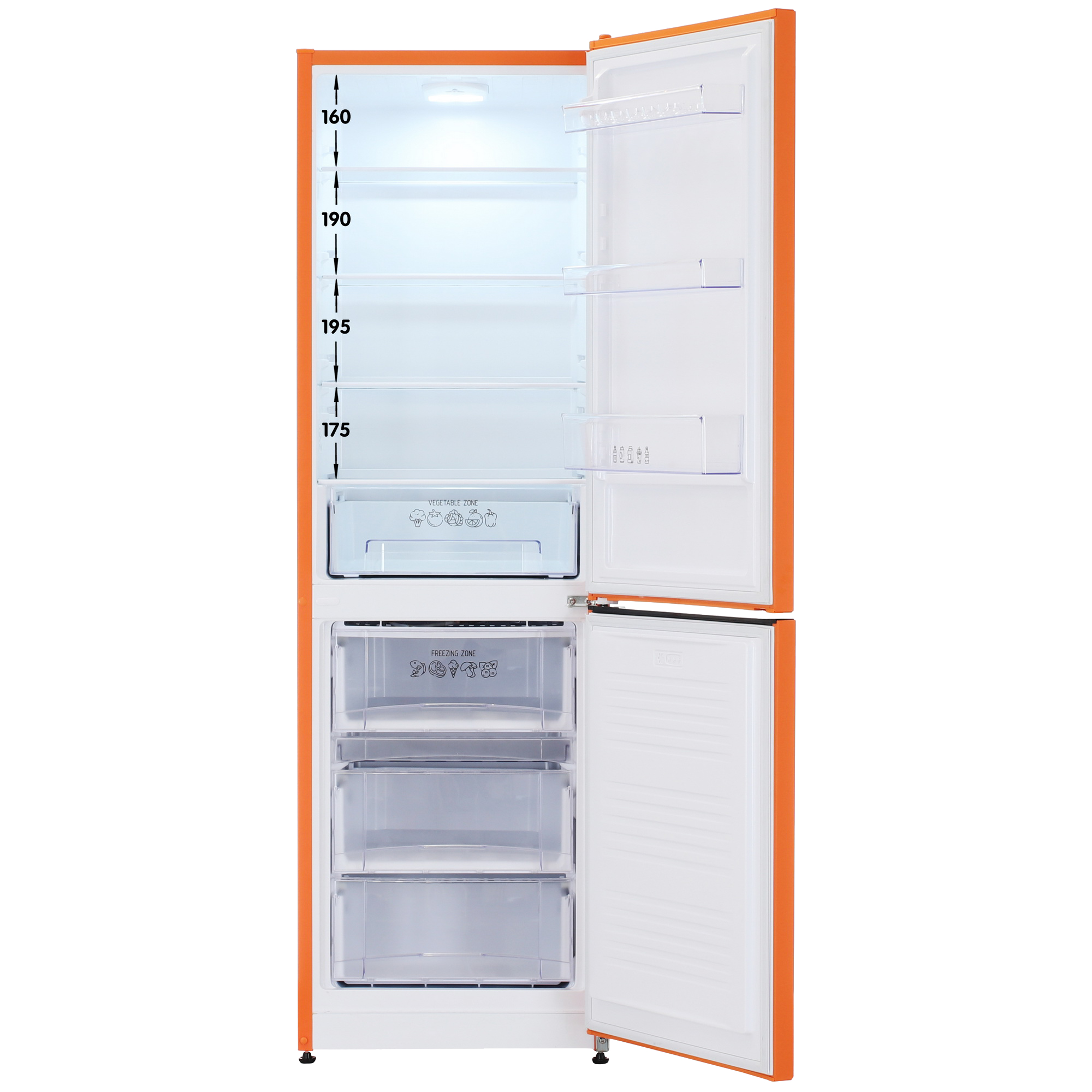 9953431 Холодильник с морозильником   Nordfrost NRB 152 Or оранжевый STDN-0035106 - Вид №1