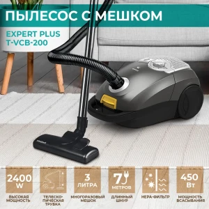 91413122 Пылесос портативный Timberk T-vcb-200 2400 Вт цвет серый/серебристый STLM-1371915
