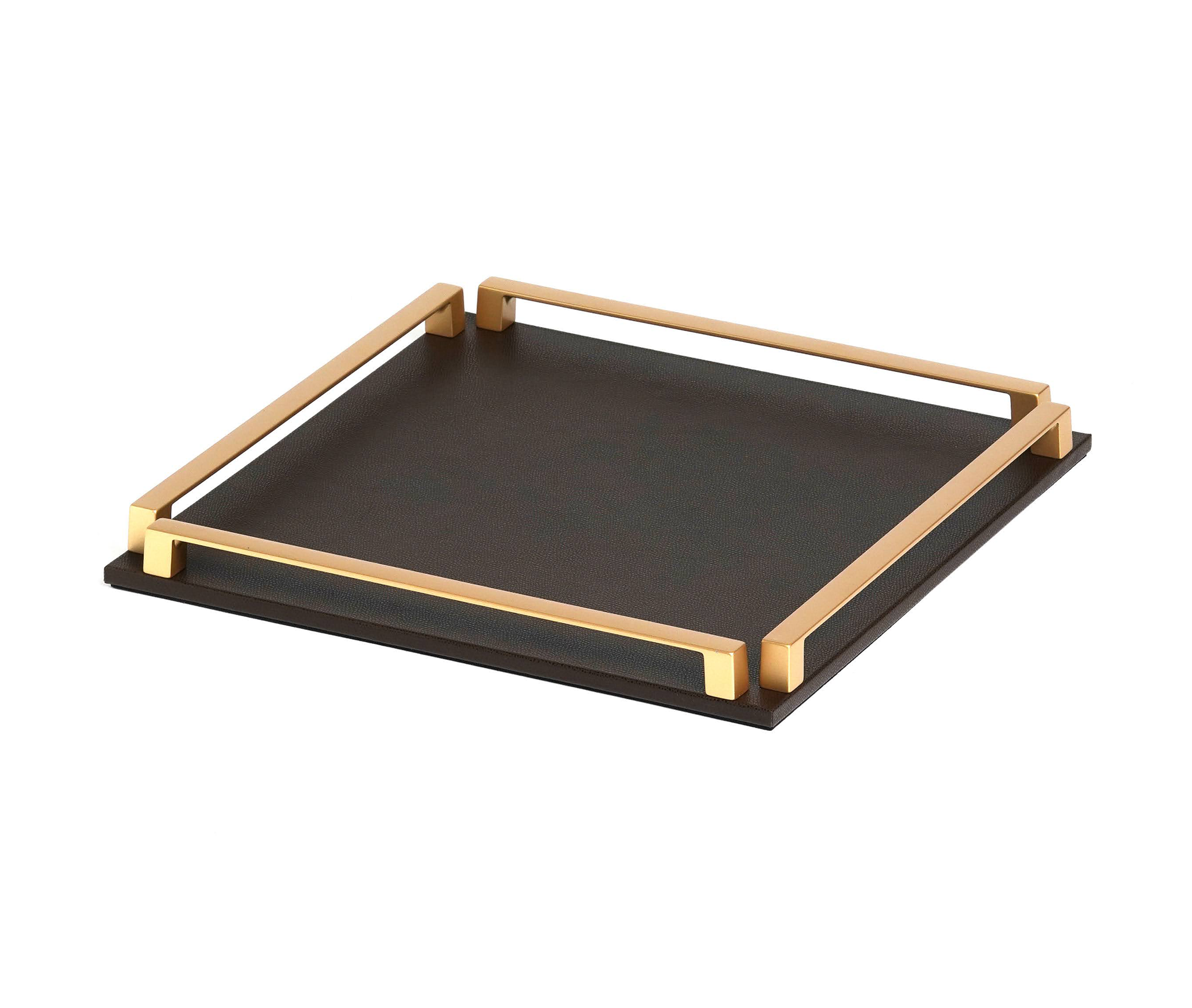 Пол Трей - 37X37 см / металл-хром/тканая кожа_темно-серый Pinetti 00.1425.061.055 - Вид №2