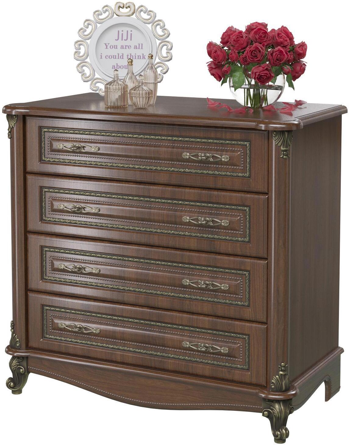 90319454 Комод 4 ящика 106x55x99 см ЛДСП цвет коричневый STLM-0182936 МЭРИМЕБЕЛЬ