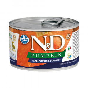ПР0057895 Корм для щенков N&D Pumpkin для мелких пород, тыква, ягненок и черника банка 140г Farmina