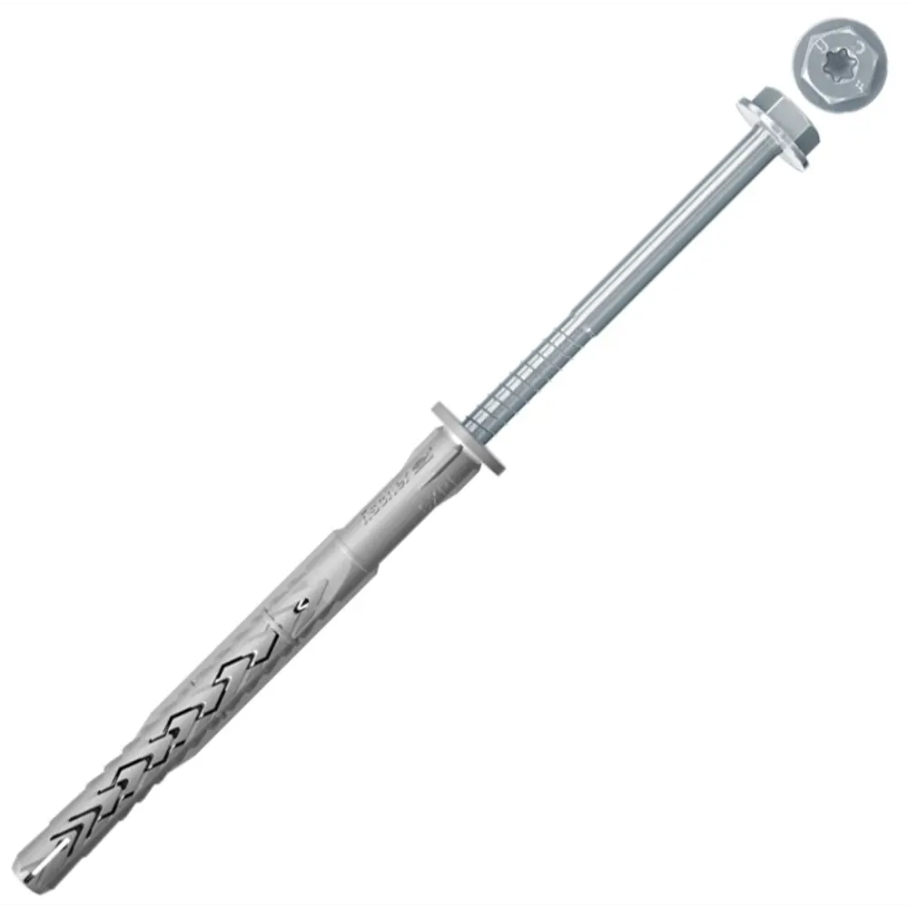 Дюбель-шуруп фасадный грибовидный для полнотелых материалов Fischer SXRL FUS, 8x140 мм, нейлон/сталь, 50 шт. 82979247 STLM-2016455 