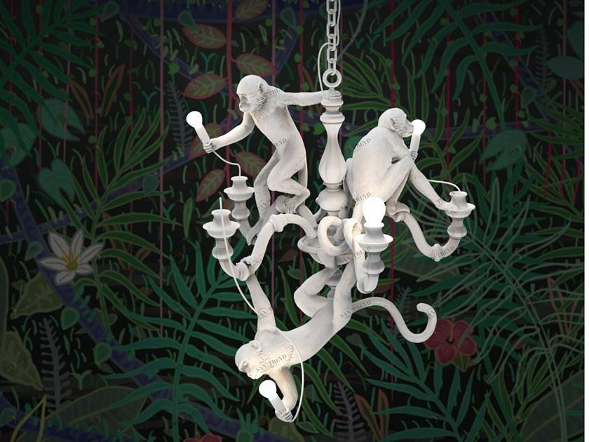 Seletti Светодиодная люстра из пластмассы The monkey lamp sun-id-1501264