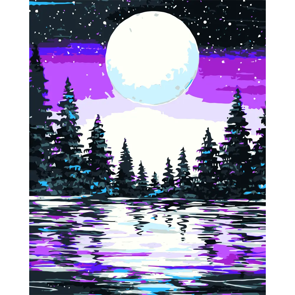 Картина по номерам Розовая ночь 40х50 см FBRUSH STLM-2135386