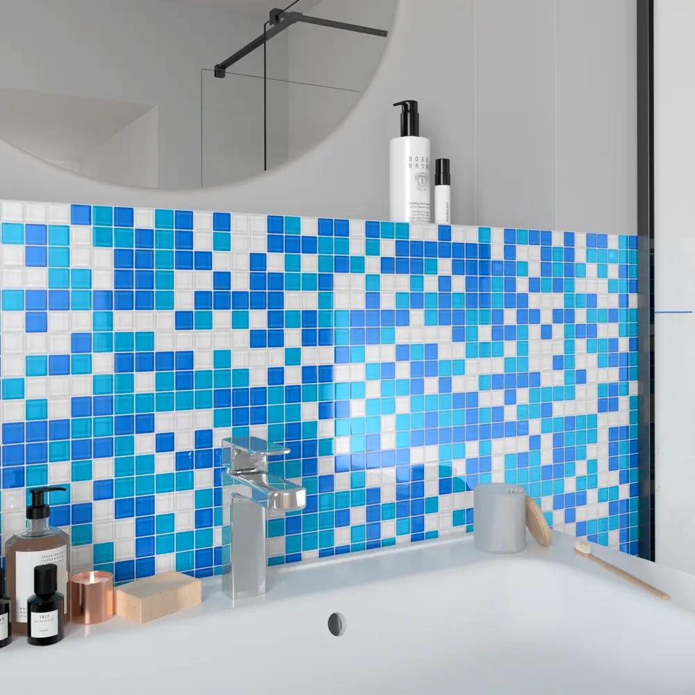 Мозаика стеклянная Artens Mix 32.7x32.7 см цвет бело-голубой, 20 шт STLM-2093923 - Вид №2