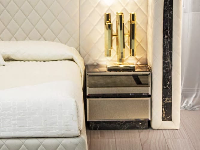 Прикроватная тумбочка из зеркального стекла с ящиками Formitalia ARCH-00098636