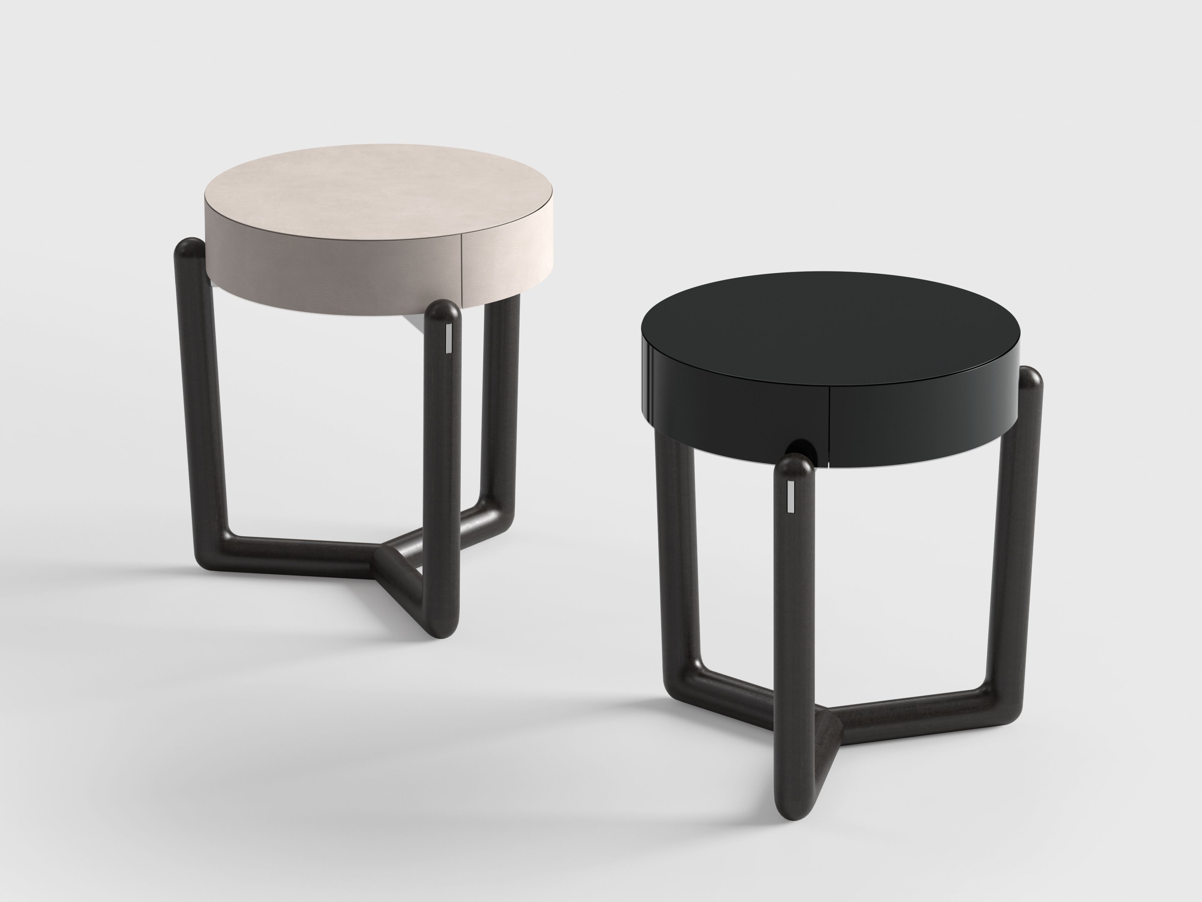 Прикроватная тумбочка с ящиками из лакированного дерева CPRN HOMOOD Shapes ARCH-00022416 - Вид №1