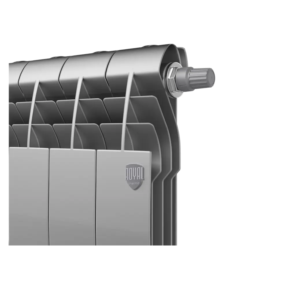 Радиатор секционный Royal Thermo Biliner RTBSSVR35008 350/87 8 секций нижнее правое подключение биметалл серый 82758207 STLM-2152260 - Вид №2