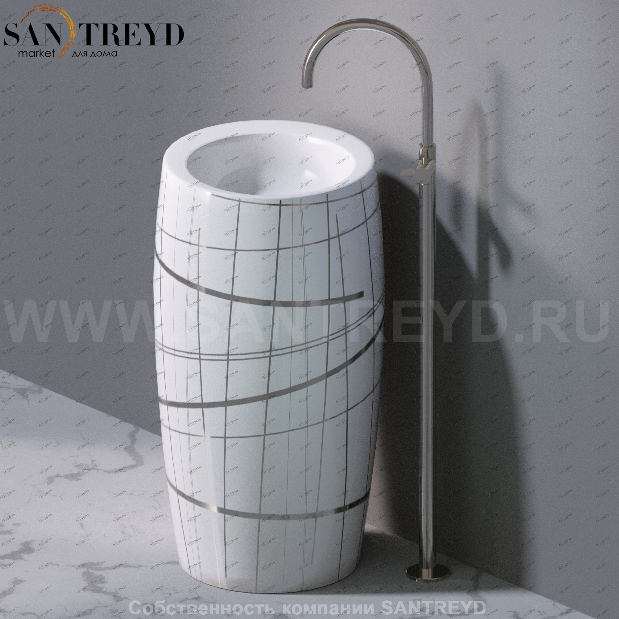 L100T0R0VT.415P Напольная раковина стоящая круглая A. e T. Italia SPOT AeT ITALIA TOTEM