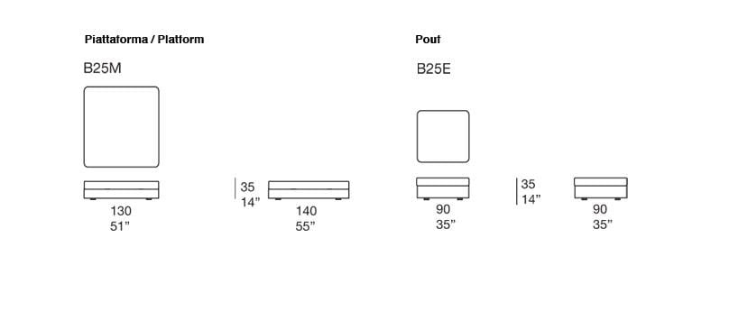 Квадратный садовый пуфик Paola Lenti Cove ARCH-00023299 - Вид №2