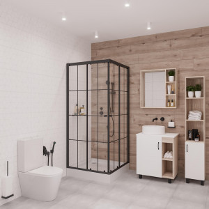 Душевой уголок  NG- 0190-14 (900х900х1950) низкий поддон(14см), стекло прозрачное,  2 места