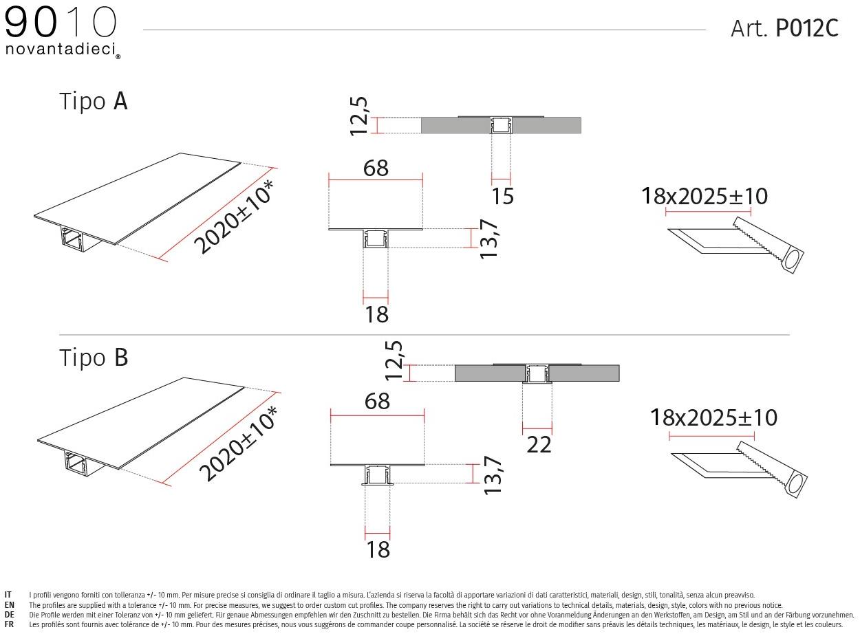 9010 novantadieci Линейный световой профиль из alumite®  P012  - Вид №5