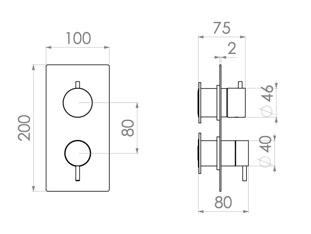 Смеситель для душа из нержавеющей стали с переключателем Radomonte Dex ARCH-00058930 - Вид №2