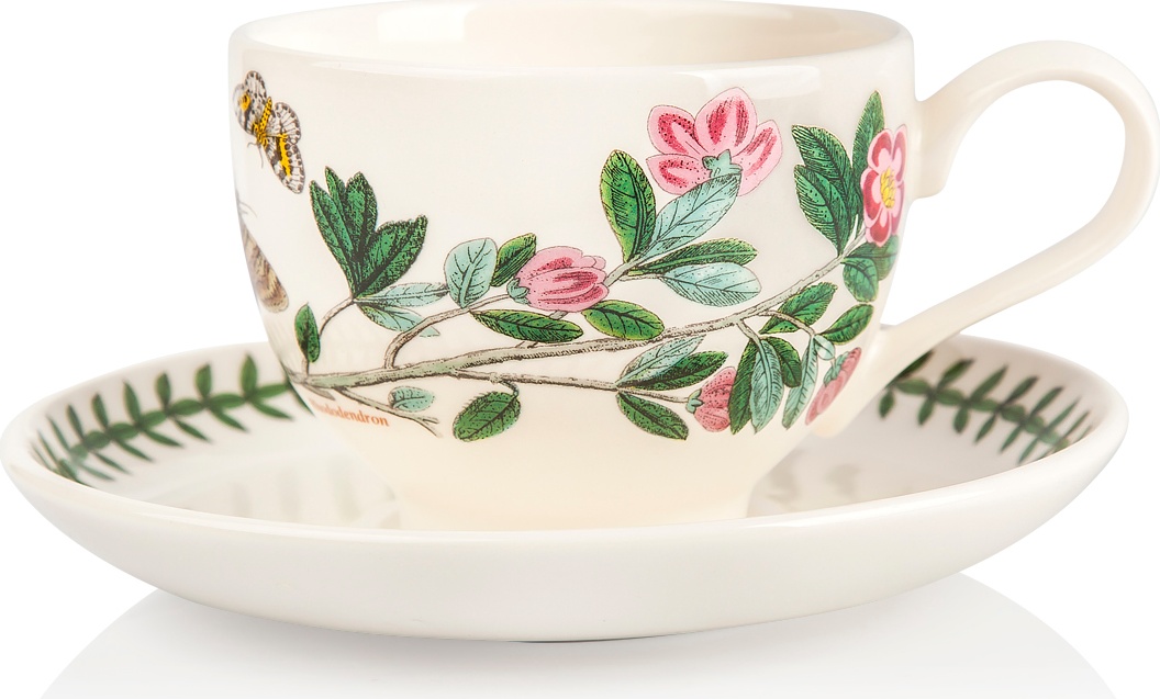 10595309 Portmeirion Чашка для завтрака с блюдцем Portmeirion Ботанический сад.Рододендрон 280мл, фарфор Фарфор 