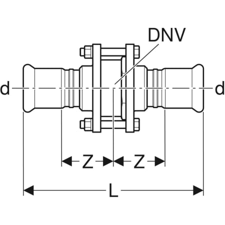 92146 Обратный клапан Geberit Mapress из нержавеющей стали с фланцевым соединением Geberit  - Вид №2