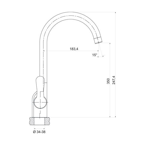 35-03P ZETTA  Смеситель для кухни  ARGO kran  - Вид №1