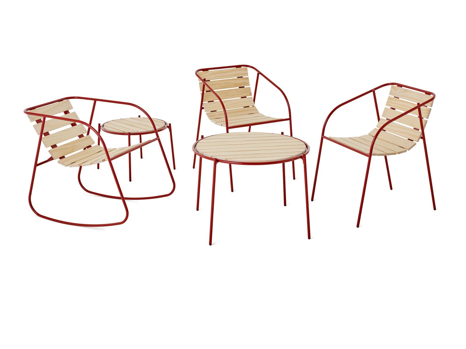 Кресло-качалка для сада из стали и дерева Nola Industrier Rocky ARCH-00020108 - Вид №2