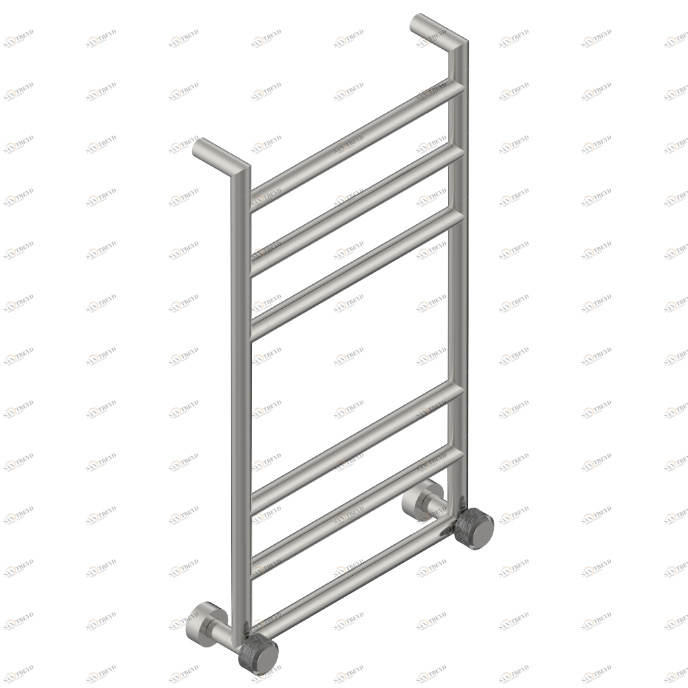 U5C-TWR6H2 Полотенцесушитель Современный круглый, 6 перекладин, 533 мм x 922 мм, водяной, с 2 декоративными крестовыми рукоятками Thg-paris Paradise Матовый никель U5C-TWR6H2 CAT.C