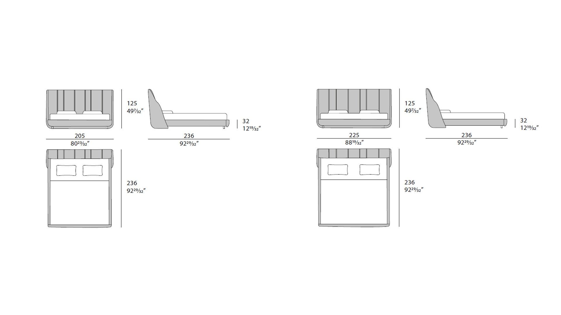 Двуспальная мягкая кровать с мягким изголовьем Turri ARCH-00072371 - Вид №3