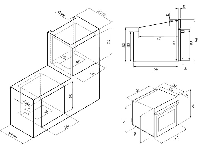 5361655 Электрический духовой шкаф KRONA MERLETTO 60 AN черный KRONA1 STDN-0071077 - Вид №11