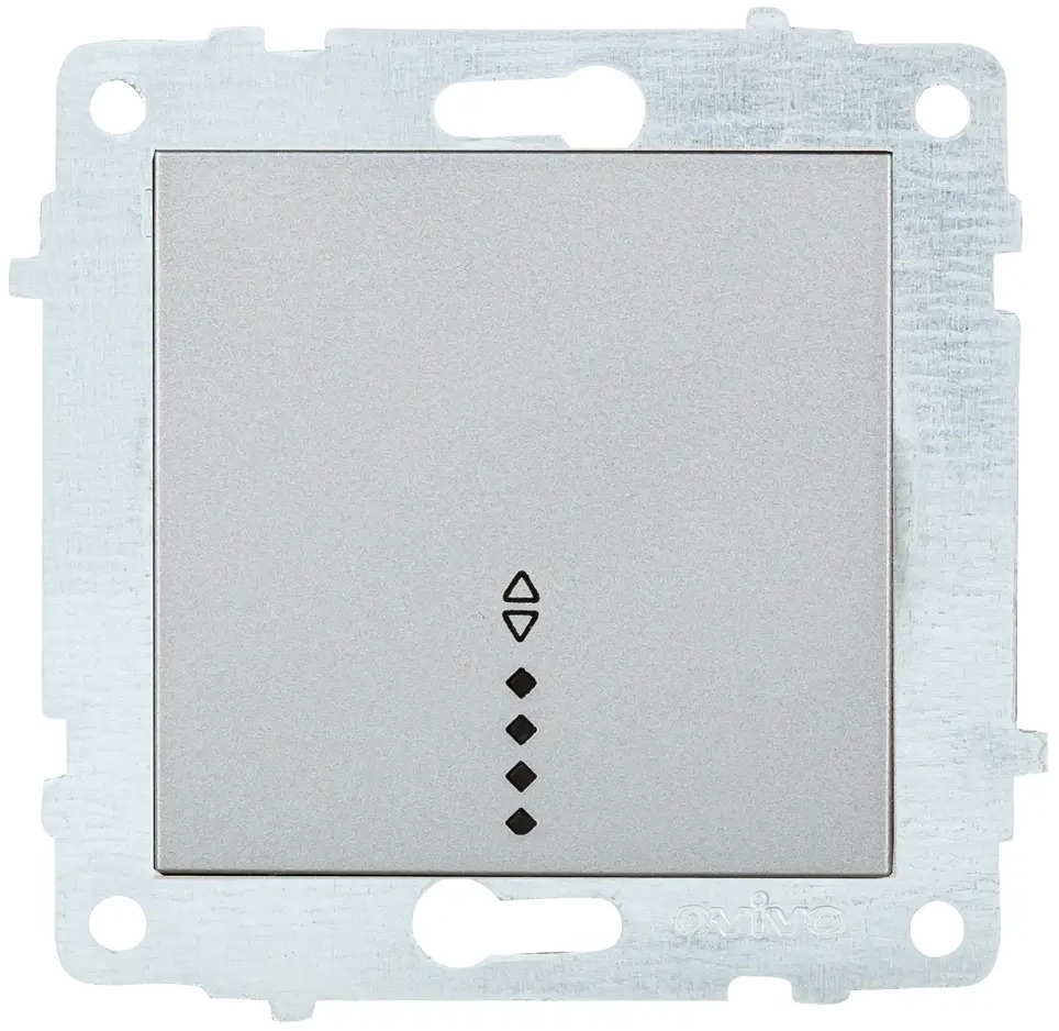 90802163 Выключатель проходной встраиваемый Ovivo Quantum-Loft-Mina-Grano 600-000210-210 1 клавиша с подсветкой цвет серебро STLM-0388937