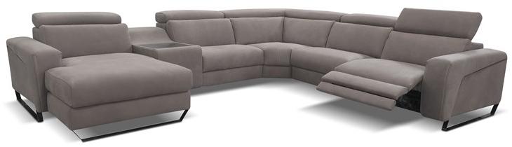 Rossini Sofas Кожаный угловой диван-кровать с шезлонгом sun-id-1409345 - Вид №2