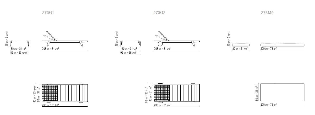 Лежак для отдыха на открытом воздухе в ироко Flexform Hora Sexta ARCH-00128808 - Вид №2