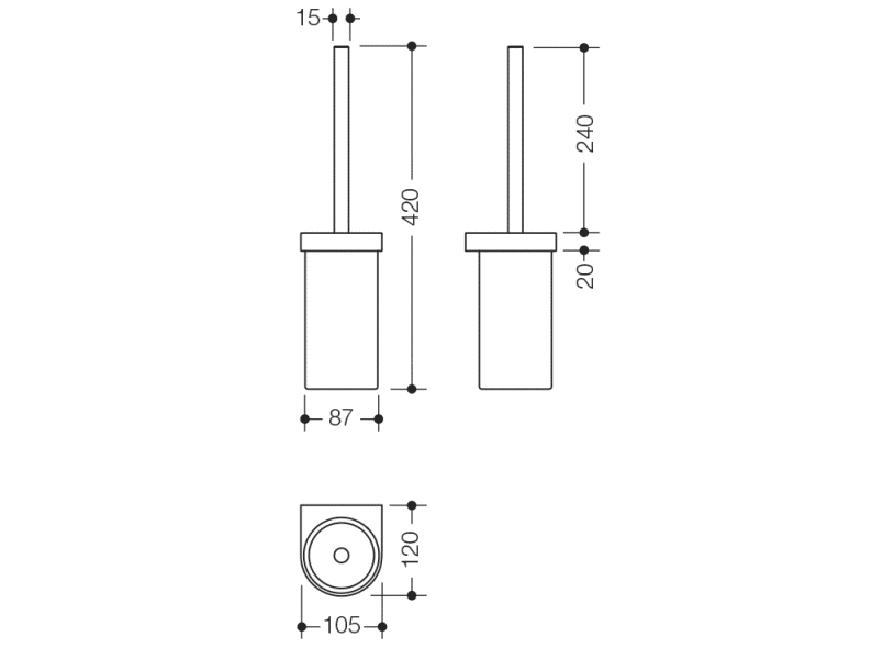 800.20.10041 Набор туалетных щеток HEWI Trennwandzubehör  - Вид №5