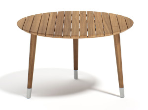 Круглый низкий стол из тикового дерева