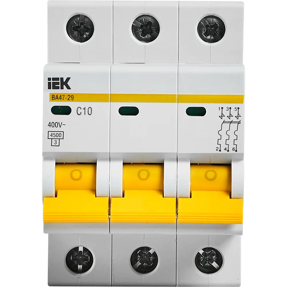 Автоматический выключатель IEK ВА47-29 3-полюсный 10А 11875312 STLM-1489405 - Вид №1