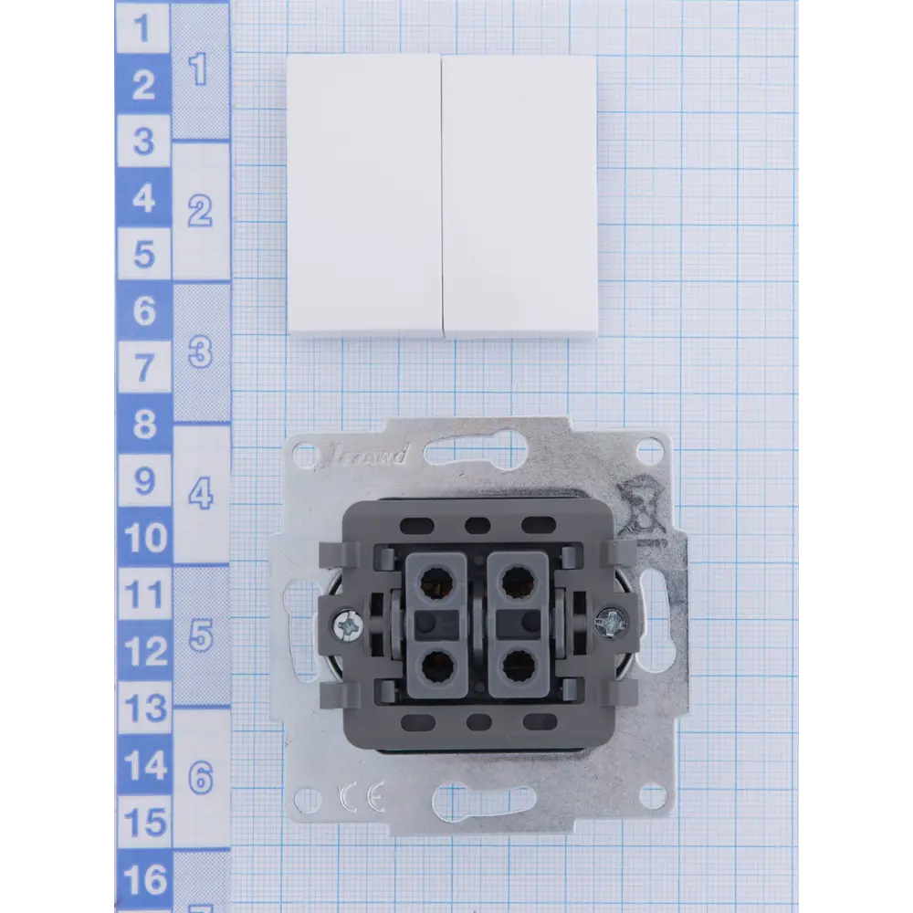 Выключатель Lezard Karina 2 клавиши цвет белый 84410667 STLM-2012917 - Вид №4