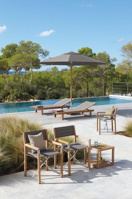 MNST1300 Зонтик teak центральный полюс teak 300x400 черный Manutti Umbrellas  - Вид №1