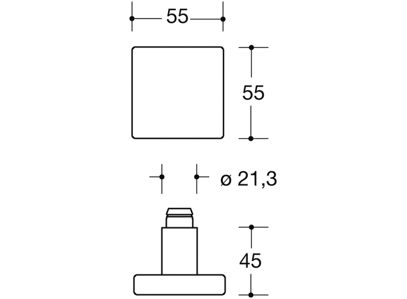 100XAH53.0B5 Ручка-штифт, фиксированная ручка, модель 105x HEWI Beschläge für Innentüren  - Вид №1