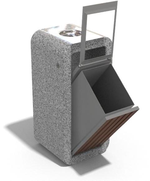 ENCHO ENCHEV - ETE Бетонный мусорный бак с пепельницей для улицы  241  - Вид №1