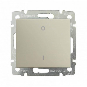 Выключатель одноклавишный двухполюсный Legrand Valena 16A 250V слоновая кость 774104