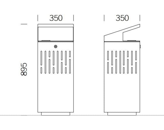 Держатель для мусора из нержавеющей стали с крышкой для наружного использования BENKERT BANKE мусорное ведро ARCH-00039270 - Вид №2