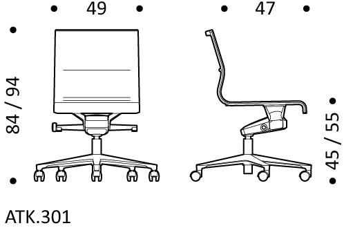 ICF Поворотный офисный стул из ткани с 5 спицами и подлокотниками Stick chair sun-id-1349929 - Вид №8
