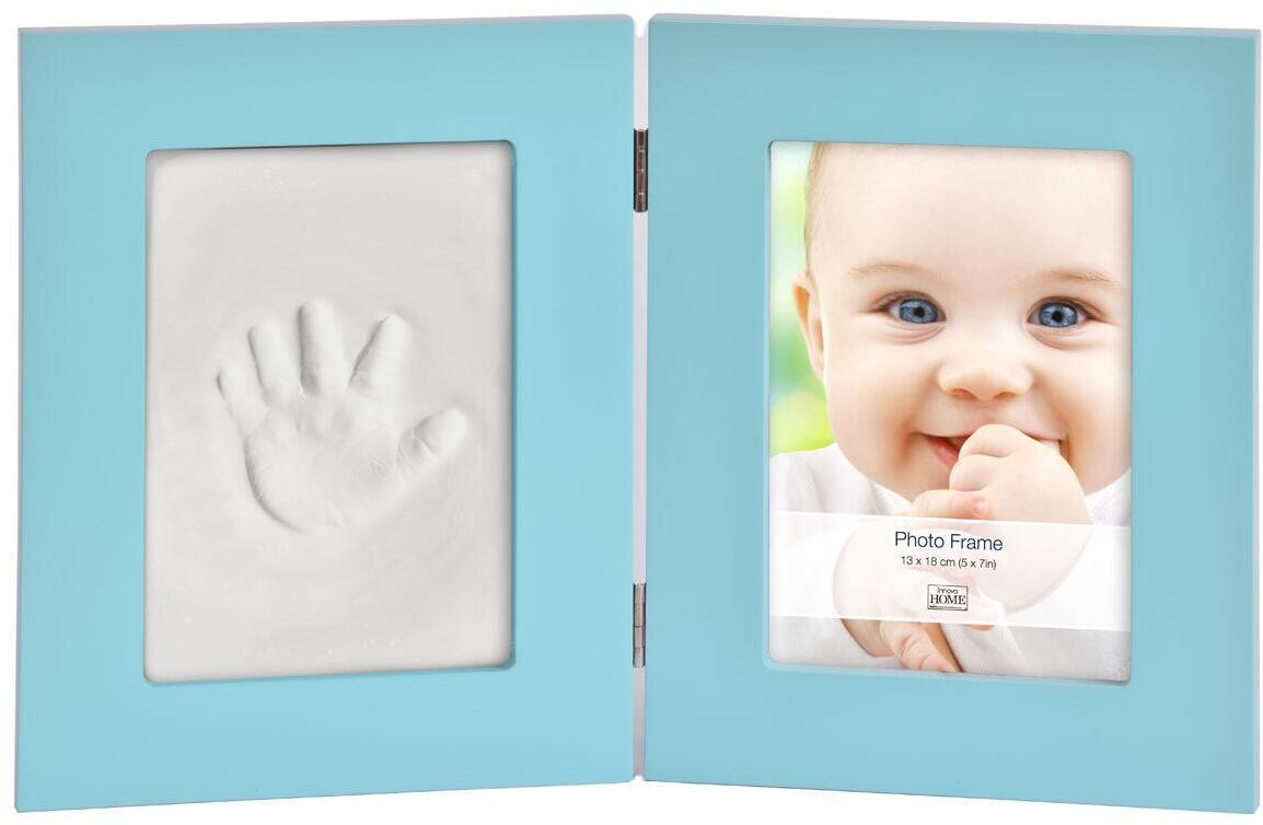 Б0032002 Фоторамка PI07886 Фоторамка 13*18 + набор для лепки Baby Keepsake photo and imprint kit голубая, МДФ Innova