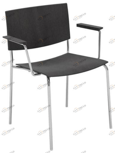 Andreu World Стул штабелируемый из дуба с подлокотниками и открытой спинкой Sit So1208