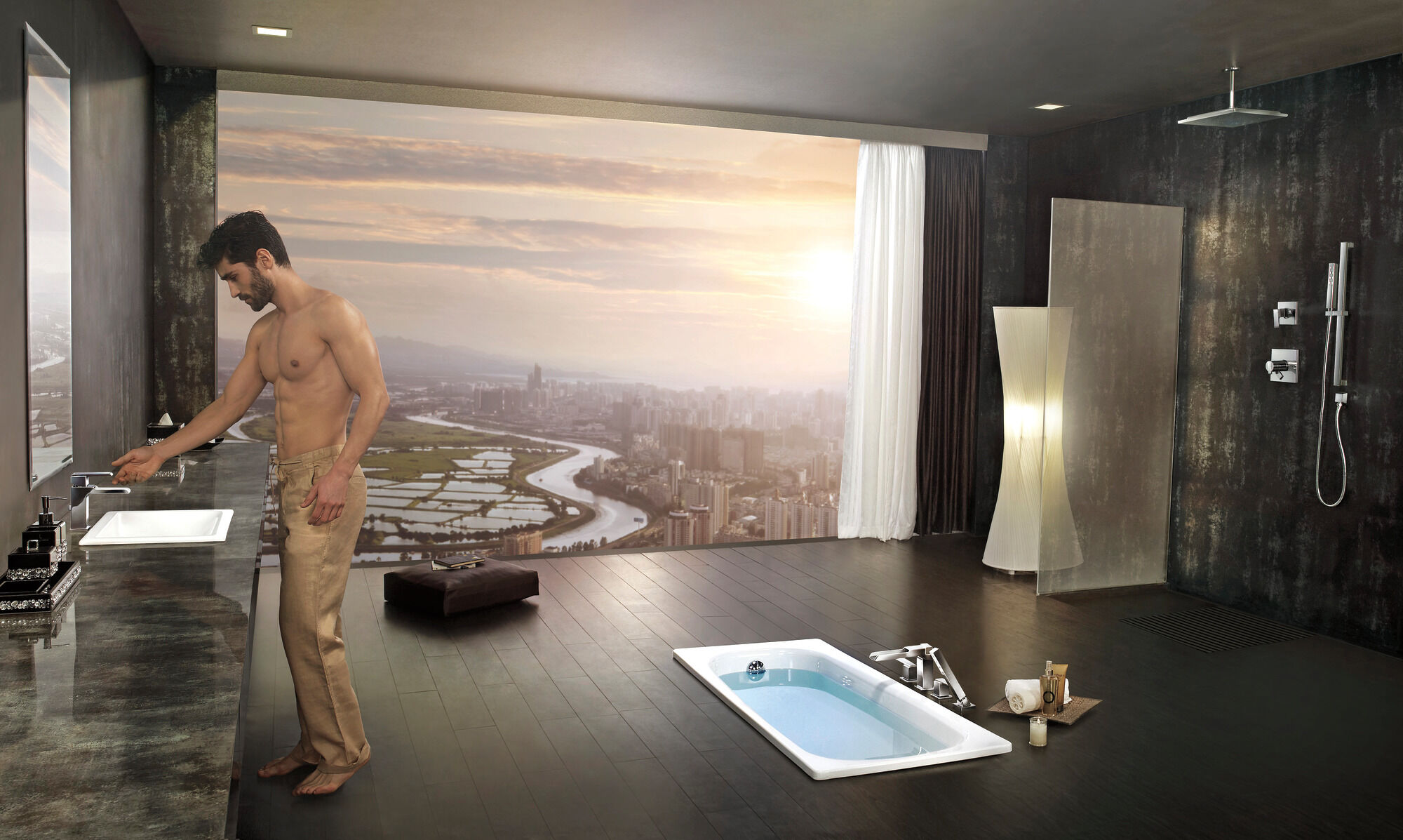 T4768 Канальная римская ванна с ручным душем Delta Faucet Ara Хром - Вид №3