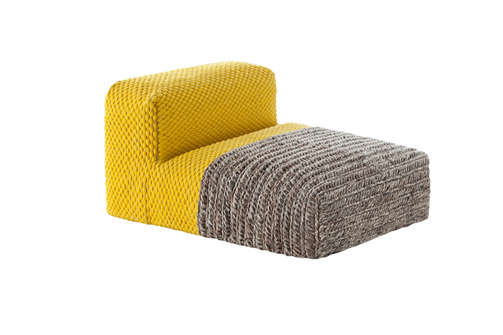 070840 Пуф модульный Plait Yellow GAN Mangas Space 