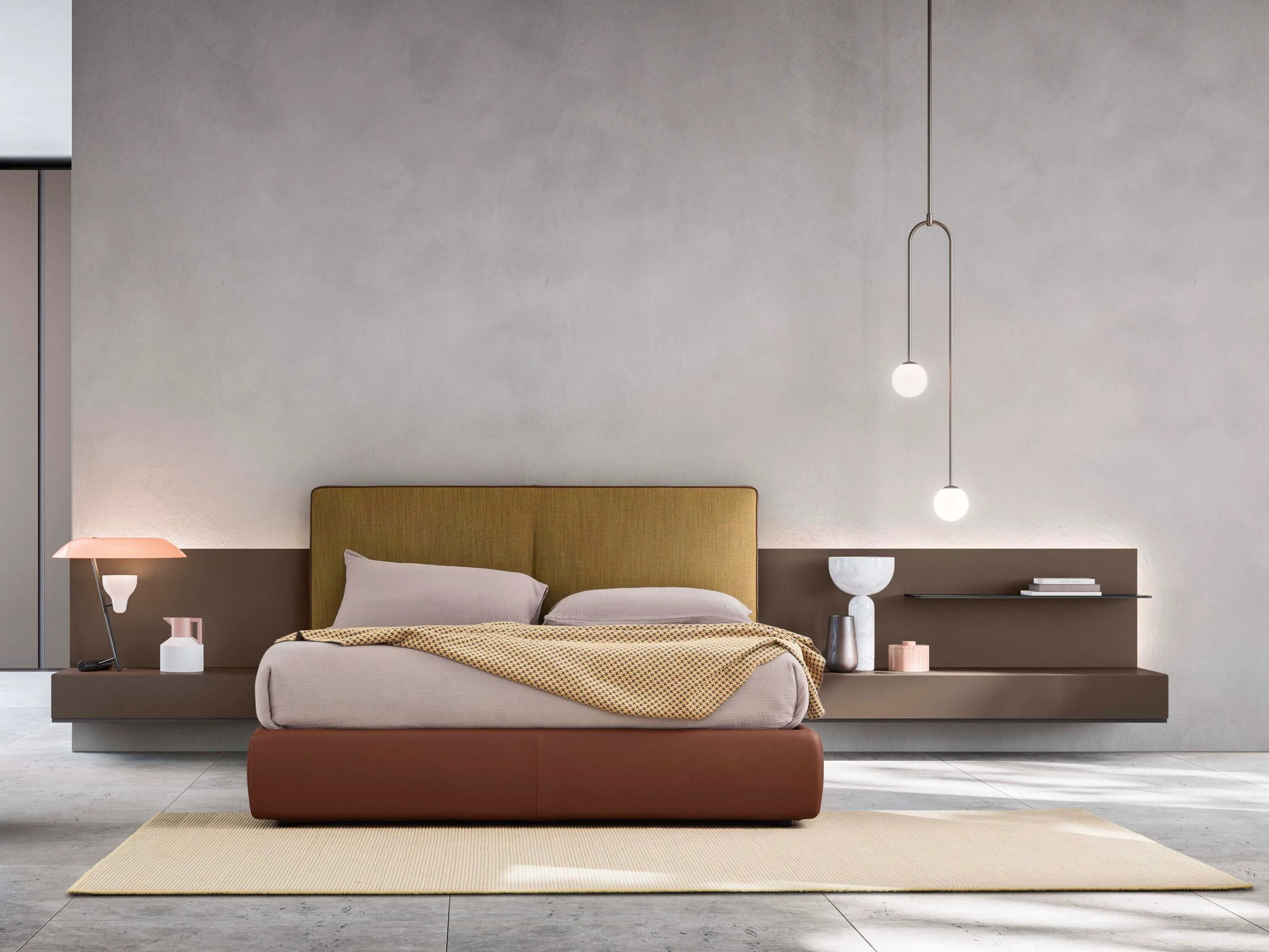 Высокое изголовье для двуспальной кровати со встроенными тумбочками Alf DaFrè SUITE SYSTEM 2 ARCH-00143538 - Вид №9